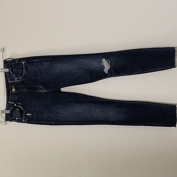 MOTHER The Looker High-Rise Ankle Fray Skinny Jeans in Close to the Edge 24 - Picture 3 of 16
